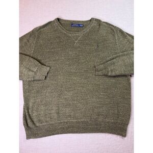 Polo Ralph Lauren Sweater Mens XL Olive Green Excellent Crewneck Pullover Pony